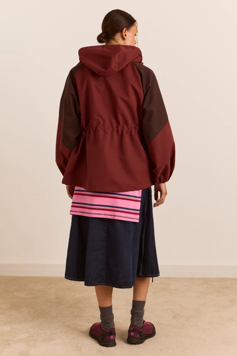 Damson Madder - Liu Shower Proof Raincoat, Burgundy