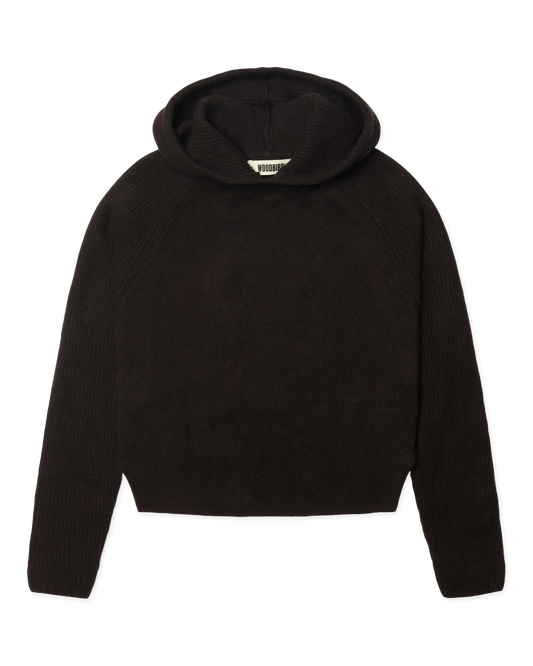 WOODBIRD - Eve Knit Hoodie, Brown