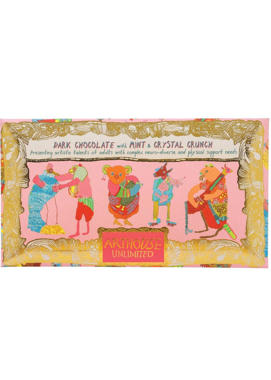Arthouse Unlimited - Peace, Rhubarb & Custard Flavoured Pink & Yellow Chocolate Bar