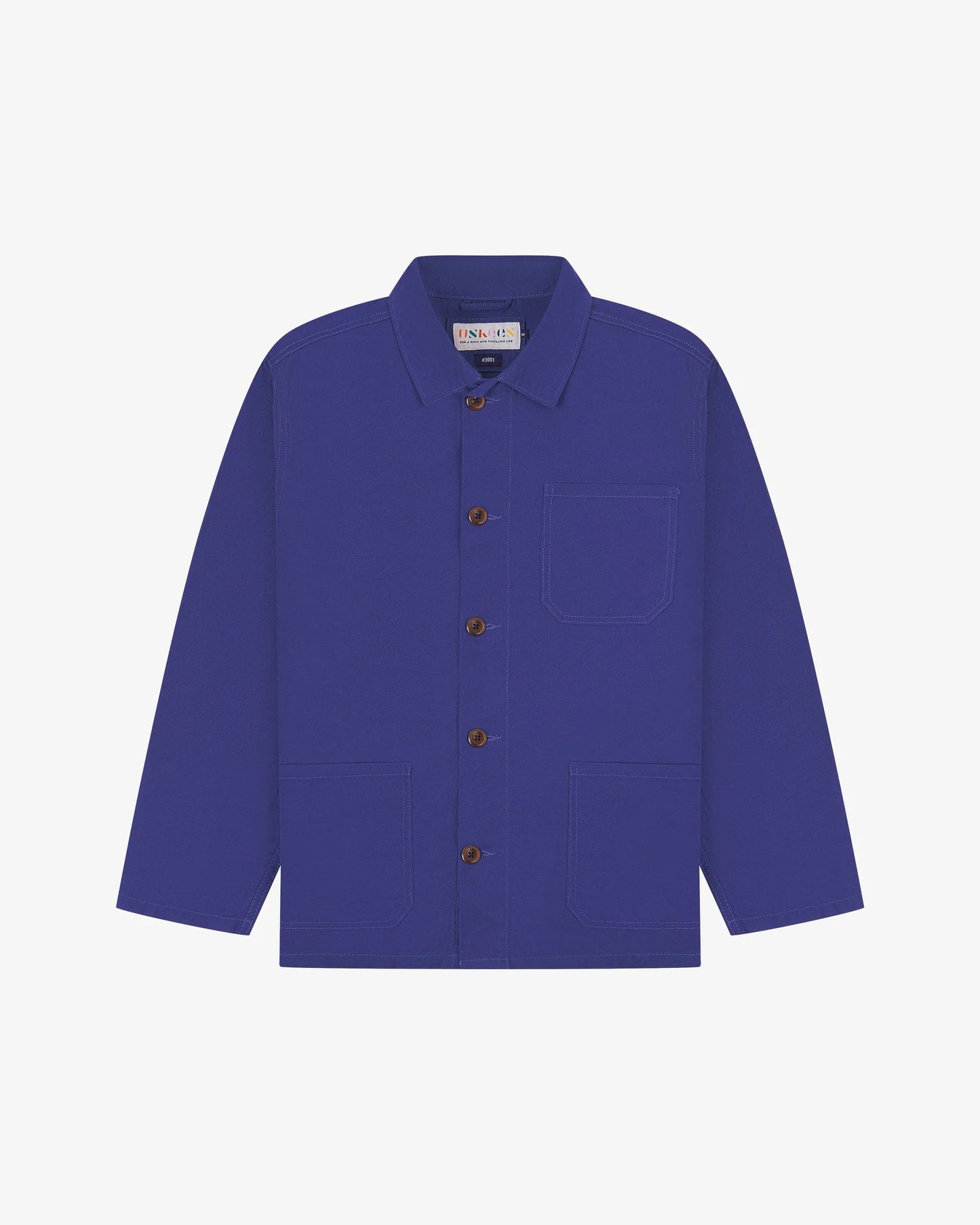 Uskees - 3001 Buttoned Overshirt Cotton, Ultra Blue
