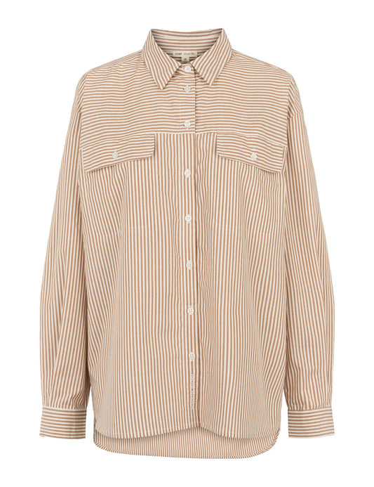 Esmé Studios - Hella Shirt, Brown Stripe