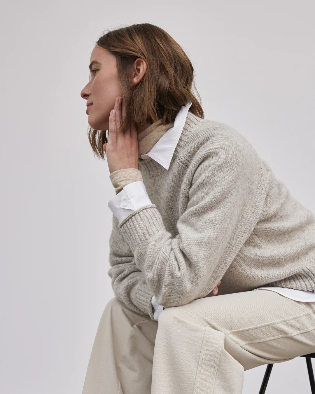 Esmé Studios - Elida Raglan Knit, Sand Melange