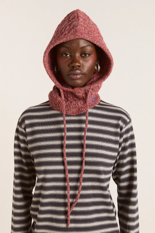 Damson Madder - Over the Head Hood, Chocolate/Burgundy