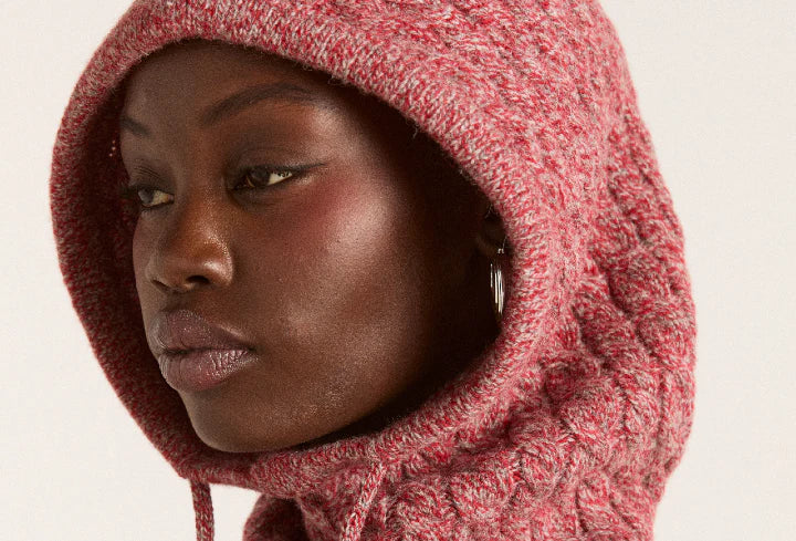 Damson Madder - Over the Head Hood, Chocolate/Burgundy