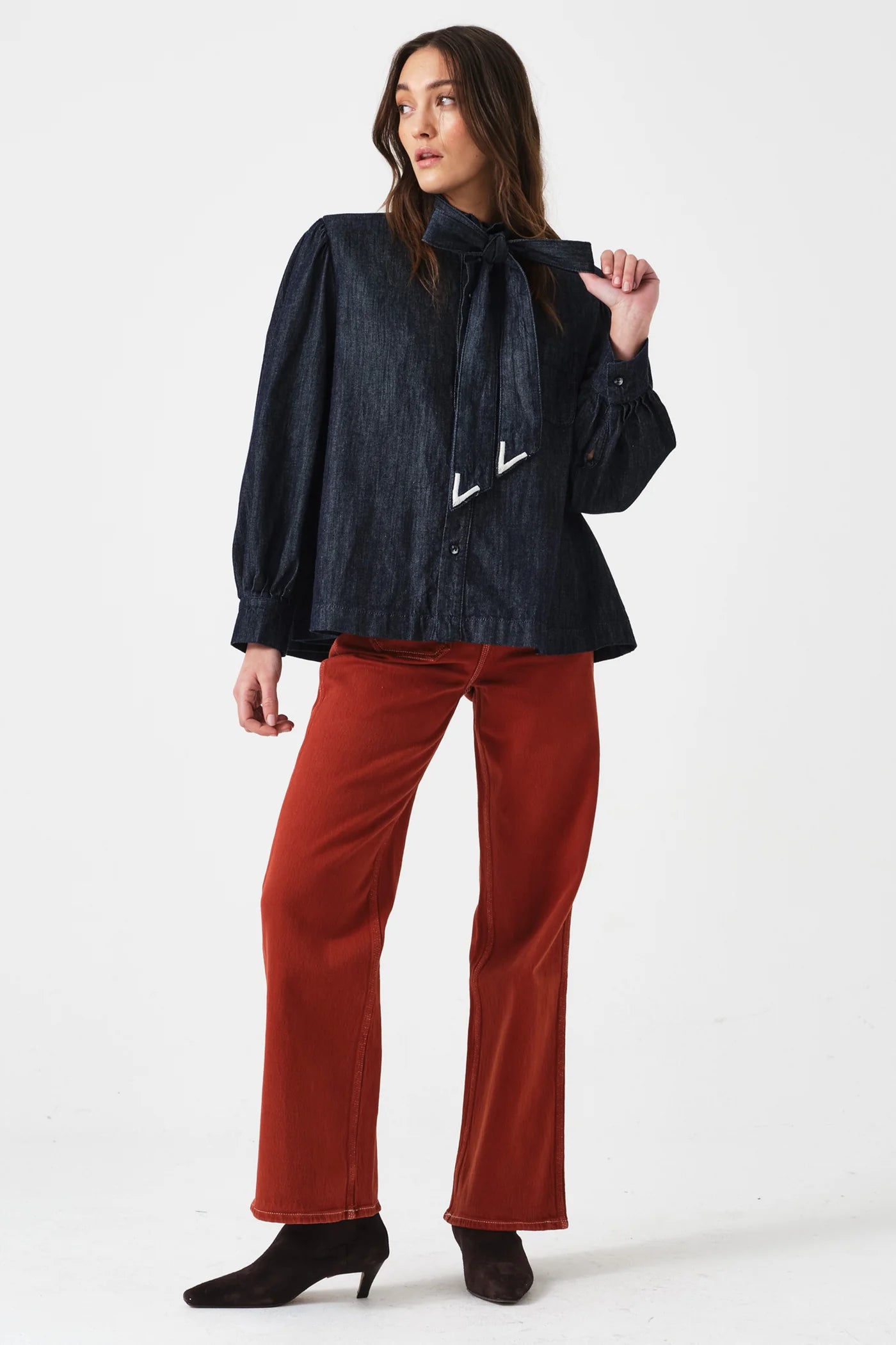 Seventy + Mochi - Poet Blouse, Pacific Blue