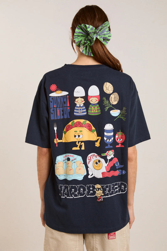 Damson Madder- All Day Breakfast Tee, Navy