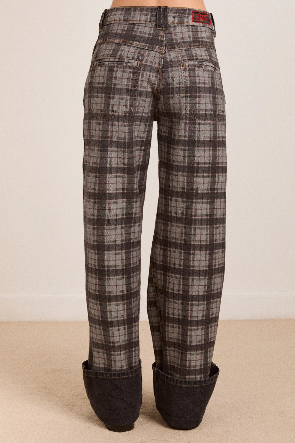 Damson Madder - Sylvie Reversible Jean, Asphalt Wash/Check