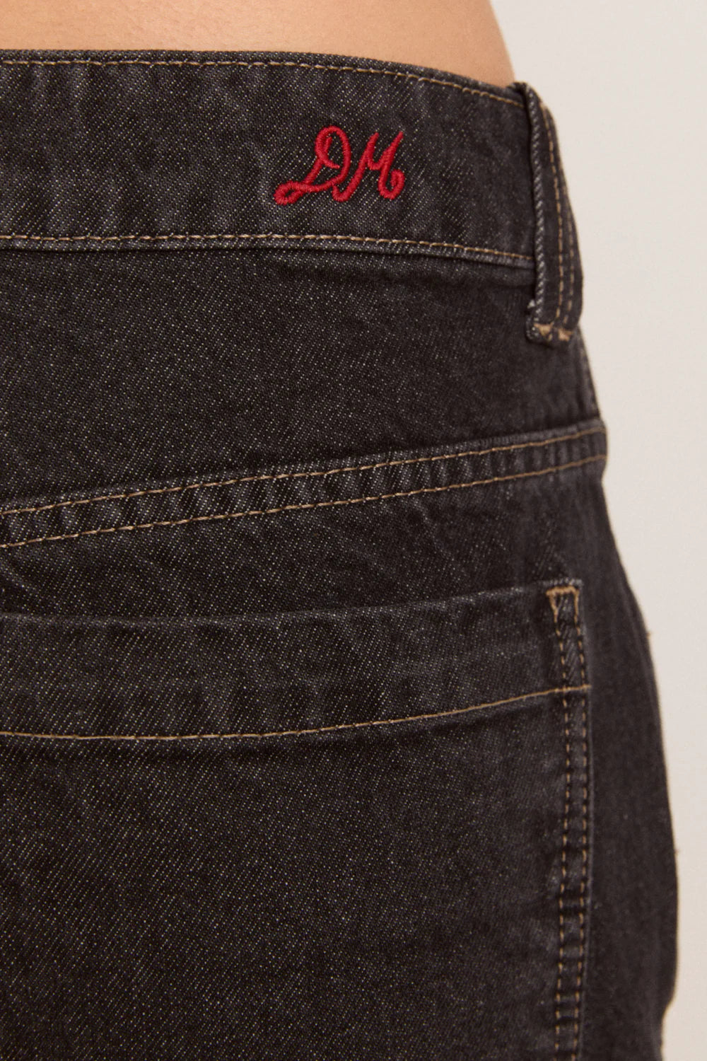 Damson Madder - Sylvie Reversible Jean, Asphalt Wash/Check