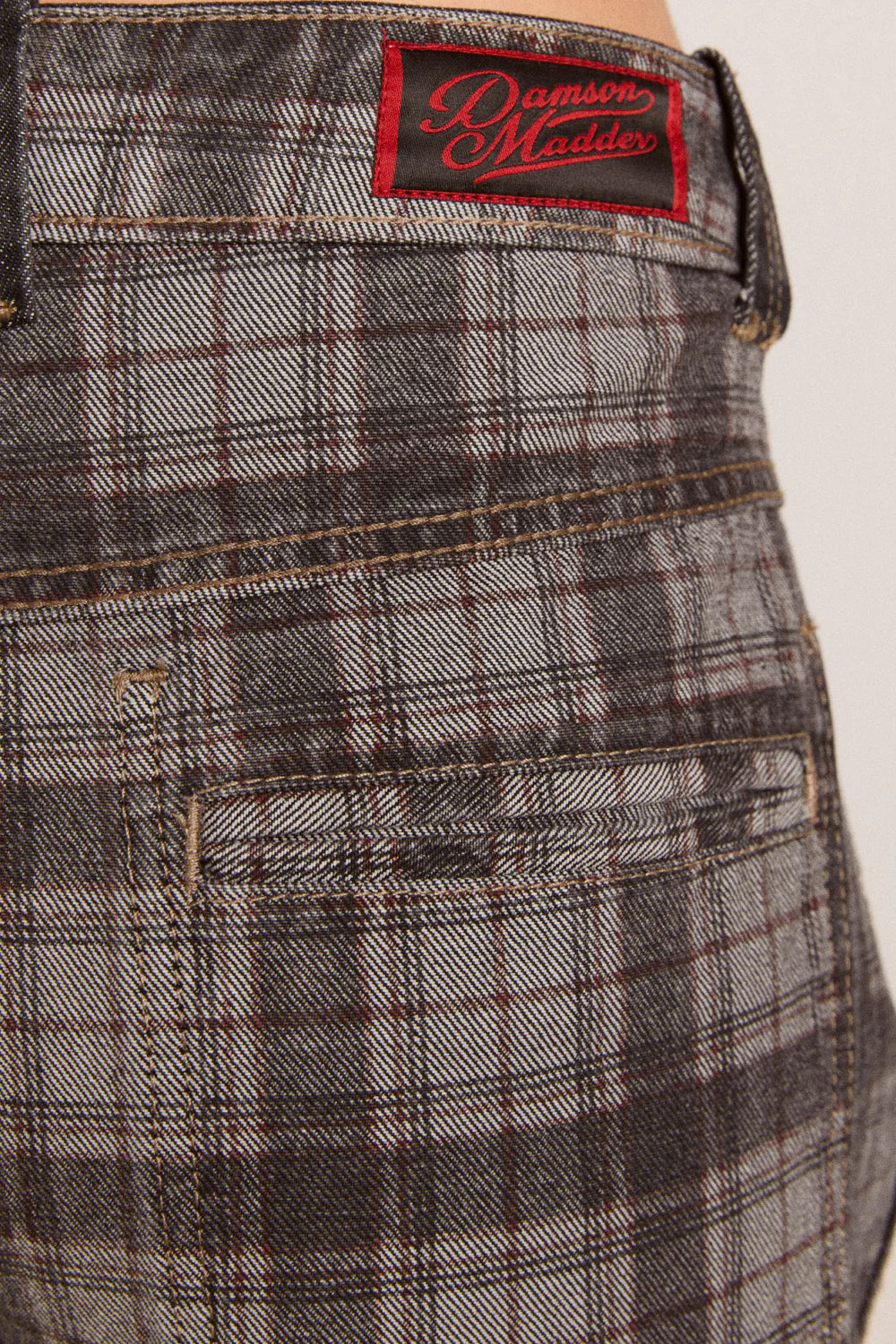 Damson Madder - Sylvie Reversible Jean, Asphalt Wash/Check