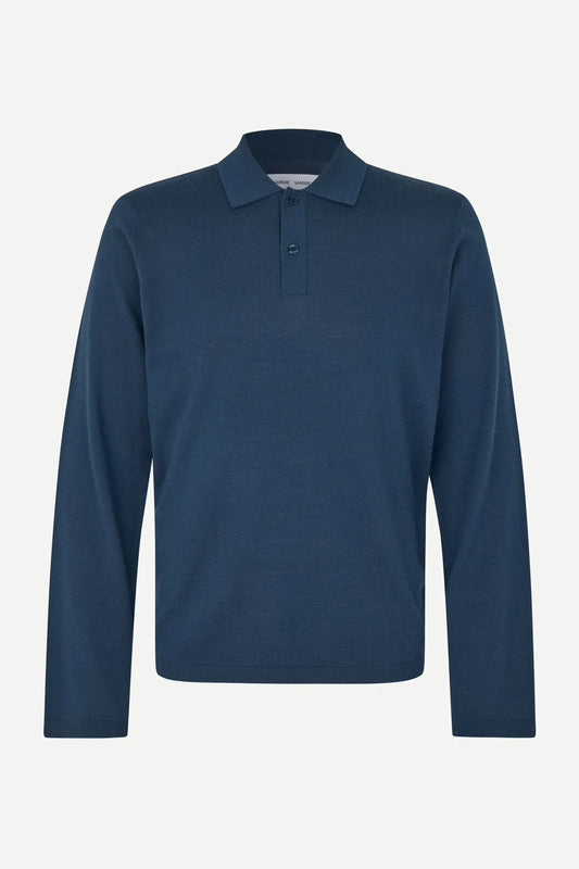 Samsøe Samsøe - Sarowan Long Sleeve Polo, Insignia Blue