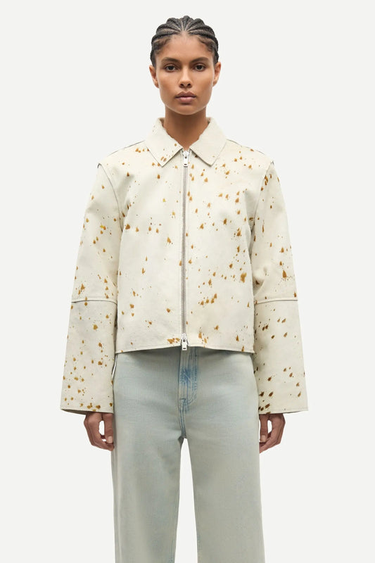 Samsøe Samsøe - Salylo Leather Jacket, Stray Dott