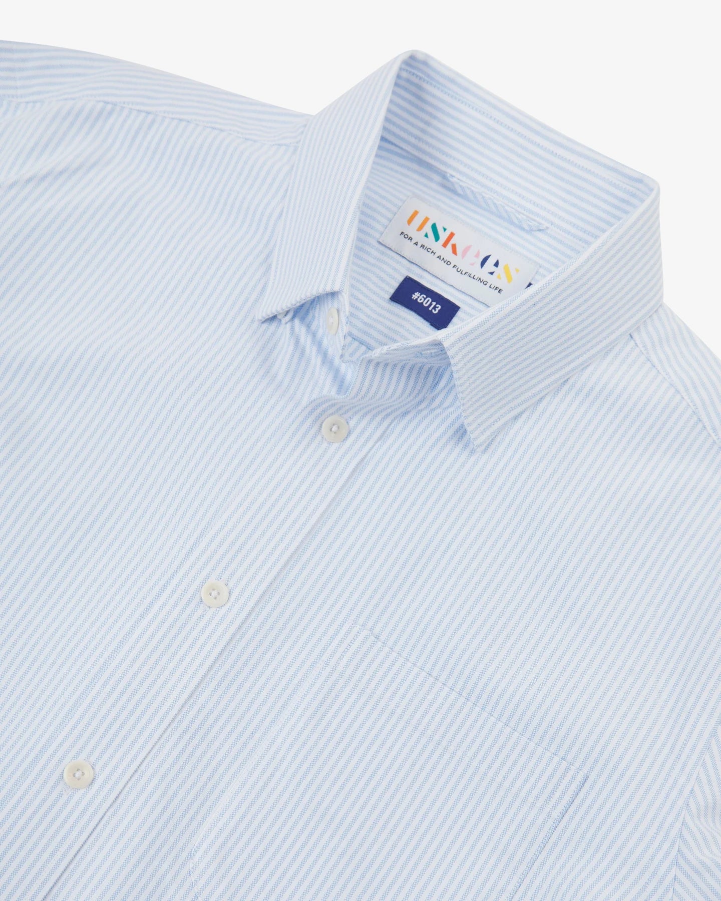 Uskees - 6013 Oxford Shirt, Baby Blue Pinstripe