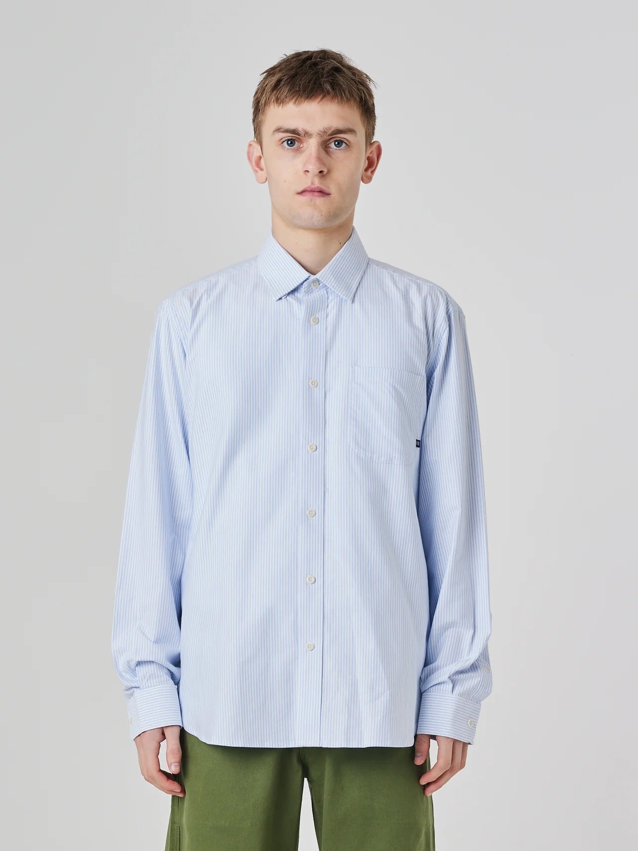 Uskees - 6013 Oxford Shirt, Baby Blue Pinstripe