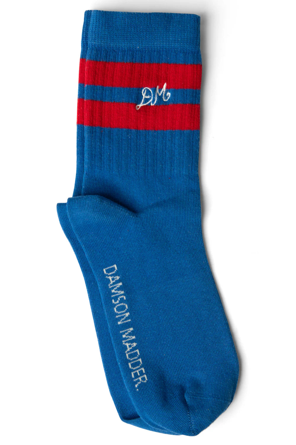Damson Madder - Sporty Calf Length Socks, Blue & Red