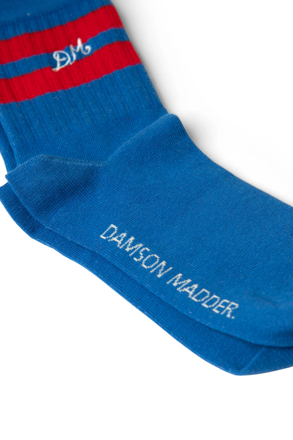 Damson Madder - Sporty Calf Length Socks, Blue & Red