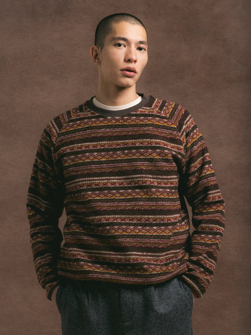 Kestin - Junction Sweat, Umber Knitted Fairisle