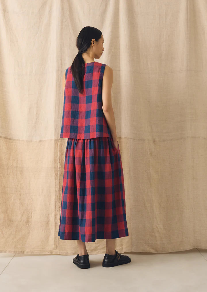 TOAST - Gingham Check Linen Tank