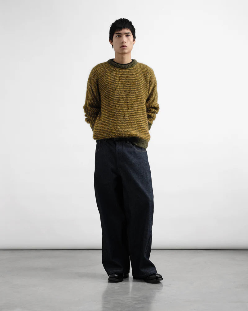 YMC - Black Palm Knit, Yellow/Green