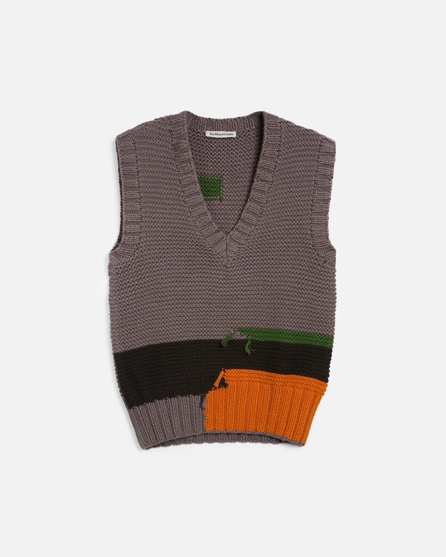 YMC - Heidi Vest, Hand Knit Coloured Blocks