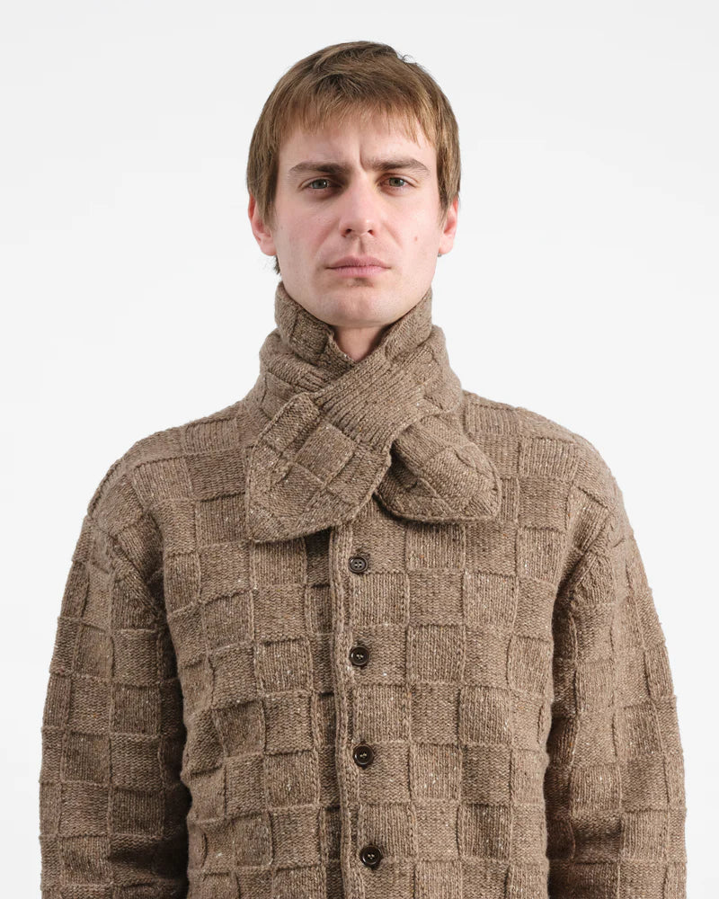 YMC - Slot Scarf, Taupe Knit