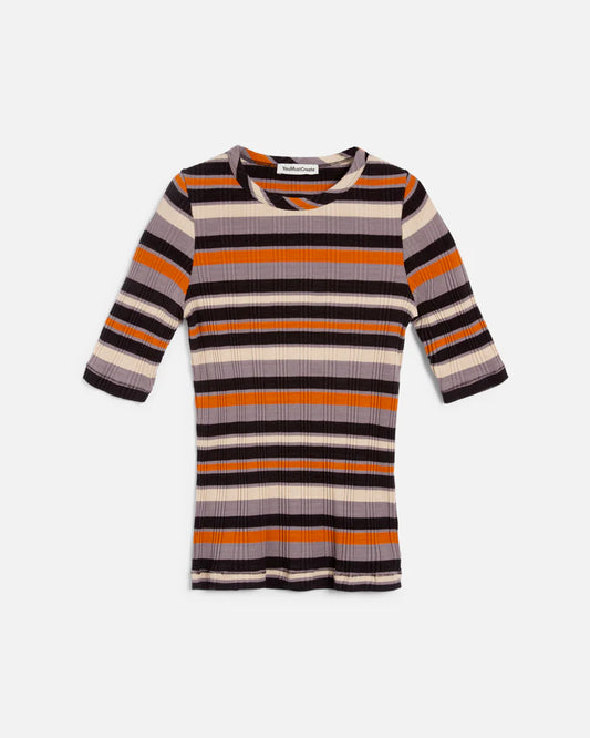 YMC - Charlotte T-Shirt, Stripe Rib Jersey