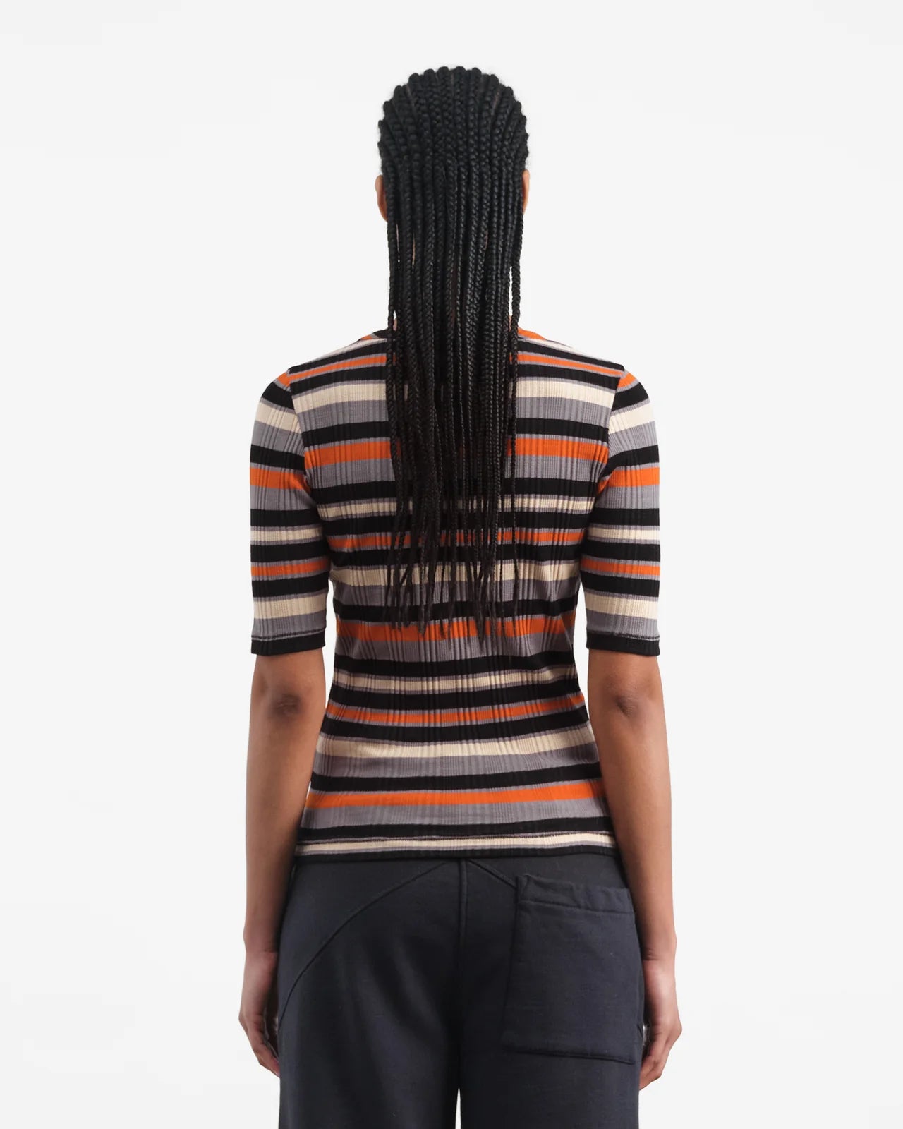 YMC - Charlotte T-Shirt, Stripe Rib Jersey