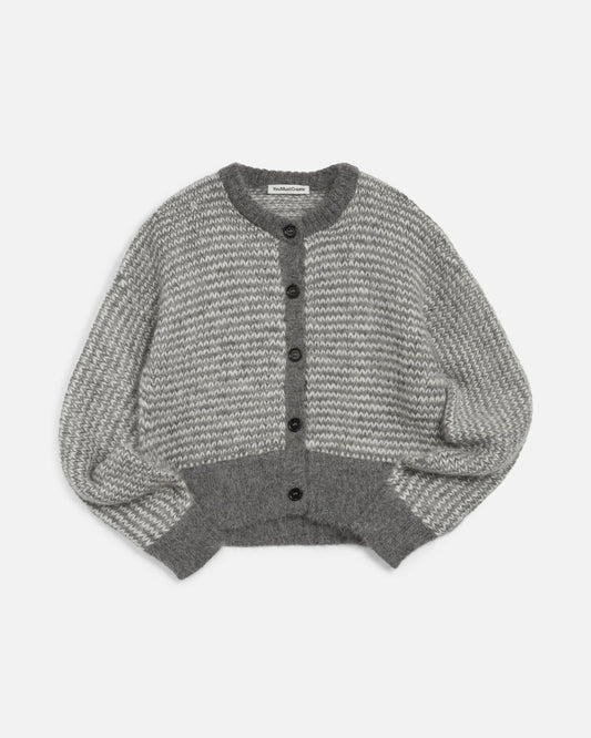 YMC - Disorder Cardigan, Grey/White