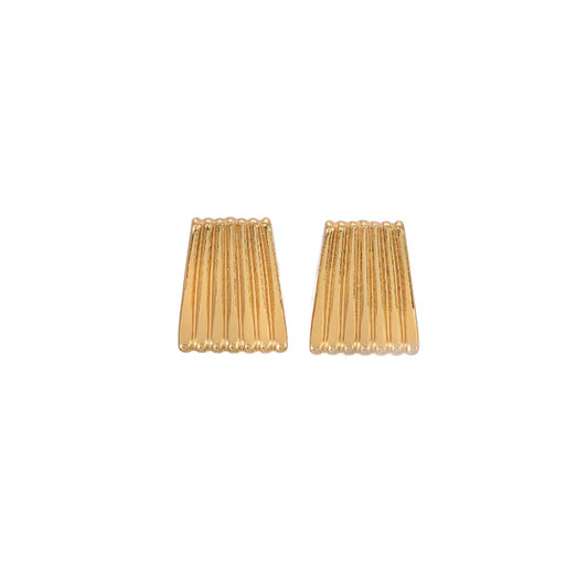 Heaven Mayhem - Ribbed Earrings, Gold