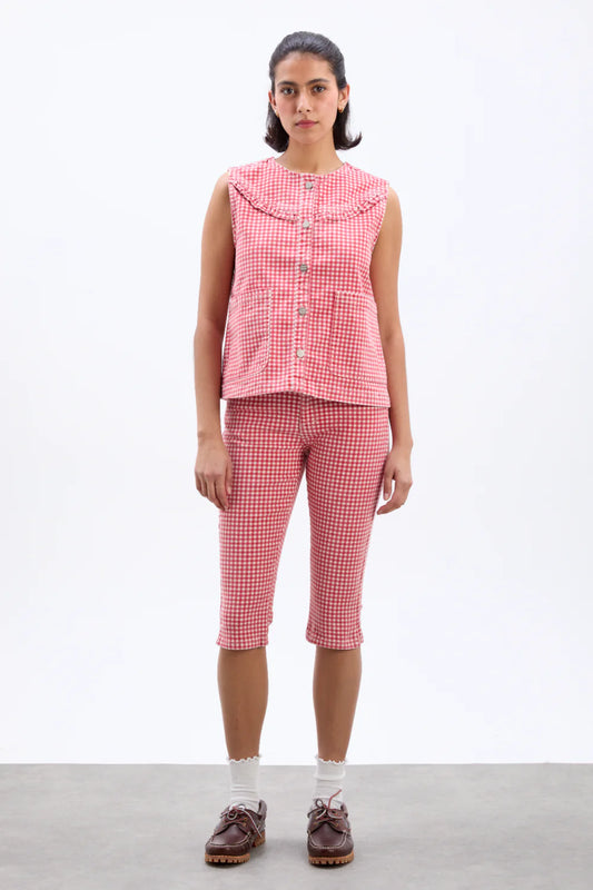 Damson Madder - Capri Jeans - Red Gingham