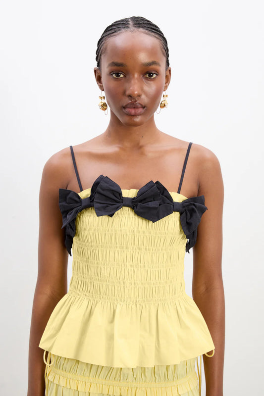 Damson Madder - Bea Cami - Butter / Black