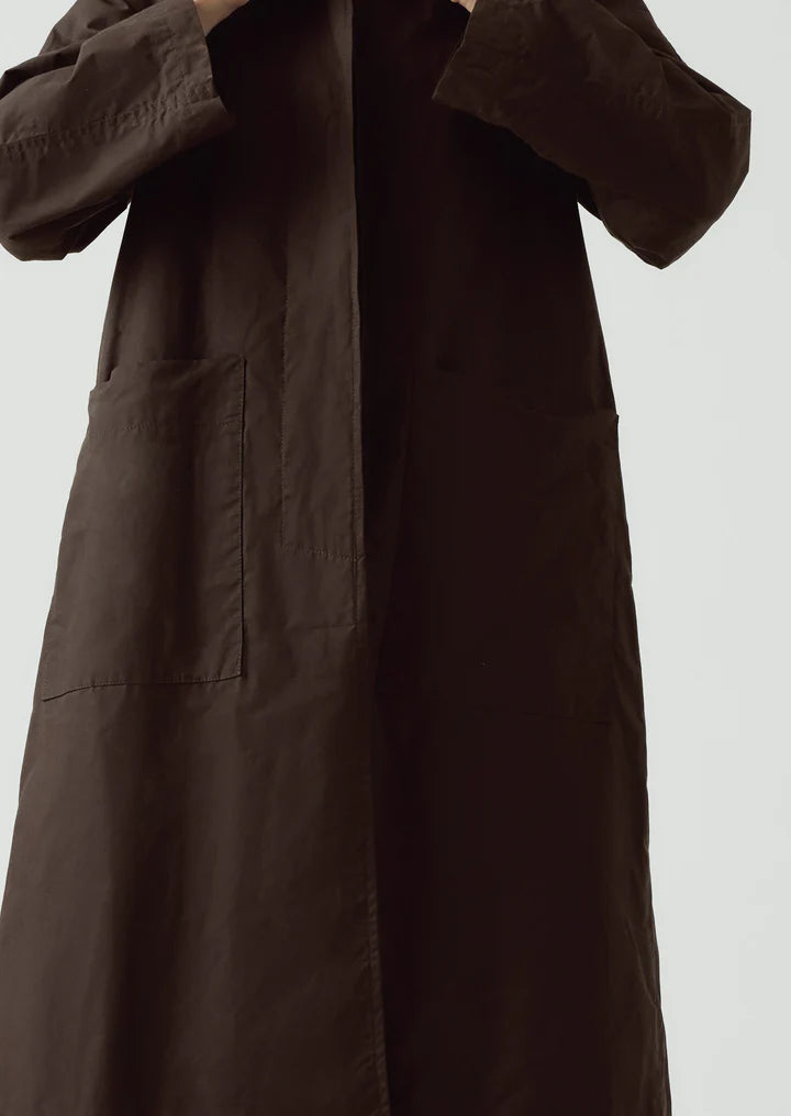 TOAST - Frankie Waxed Cotton Ragan Coat, Chocolate