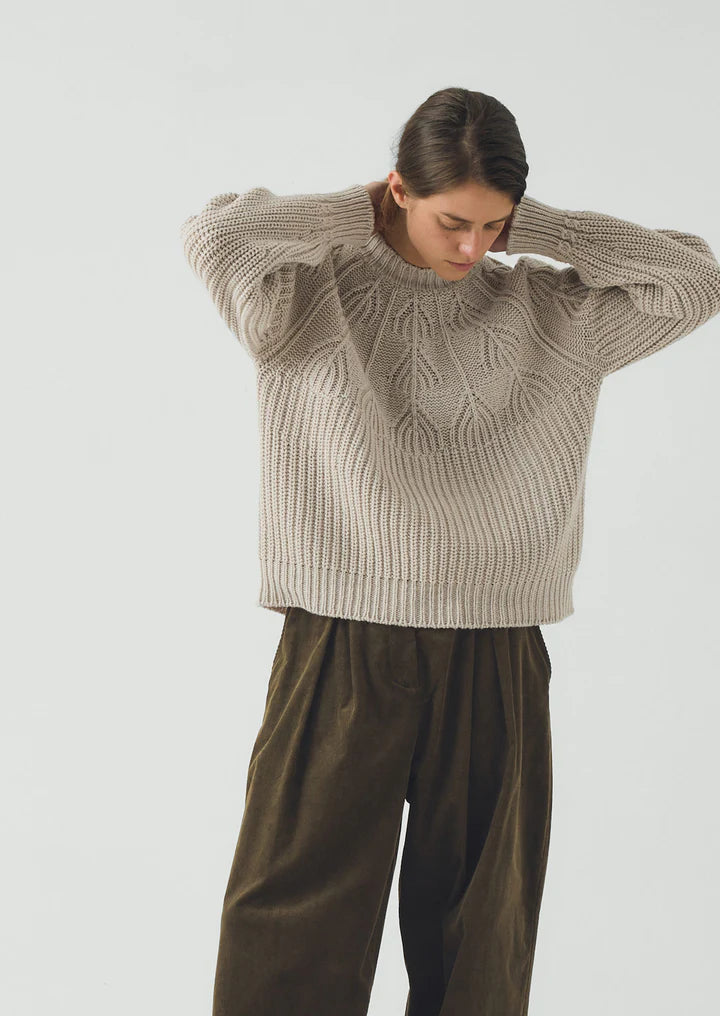 TOAST - Fan Stitch Wool Cotton Sweater