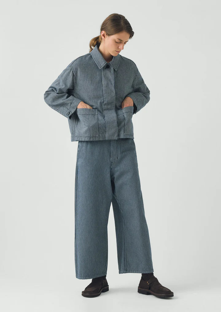 TOAST - Hickory Stripe Denim Wide Leg Trousers