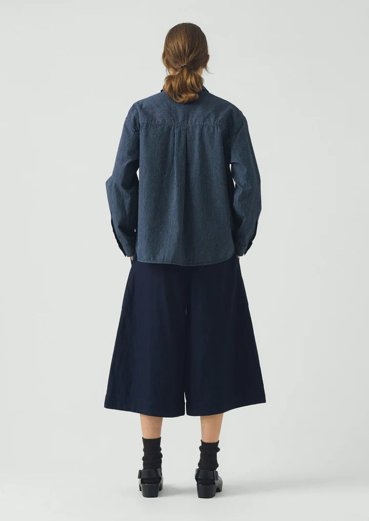 TOAST - Railroad Stripe Cotton Smock Popover Shirt