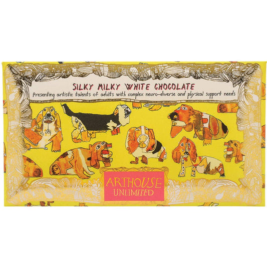 Arthouse Unlimited - Happy Hounds, Silky Milky White Bar Chocolate with Vanilla