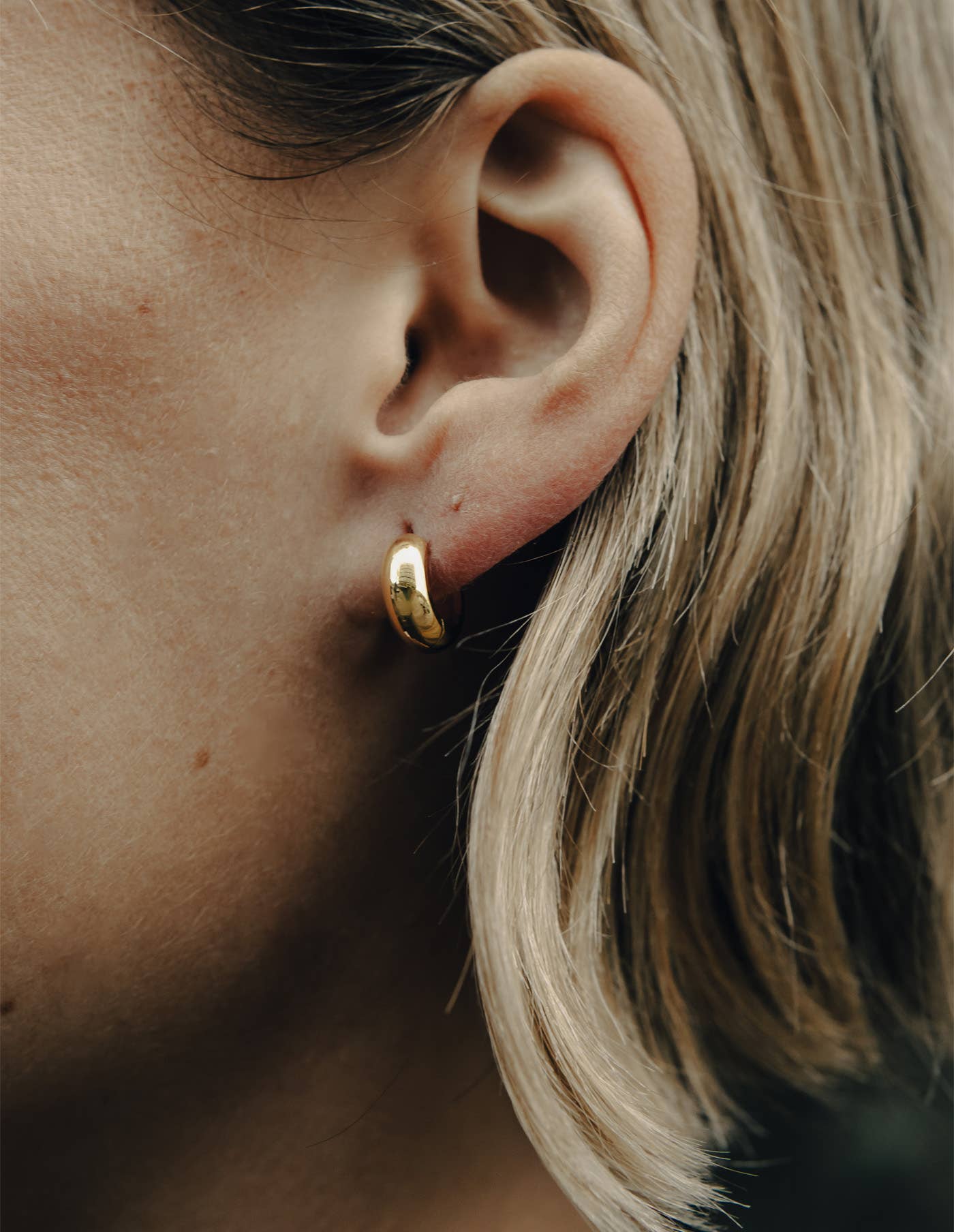 Nordic Muse - Gold Small Leverback Bold Hoop Earrings