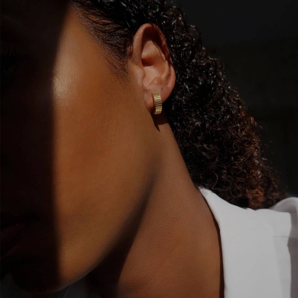 A Weathered Penny - Fleur Hoops