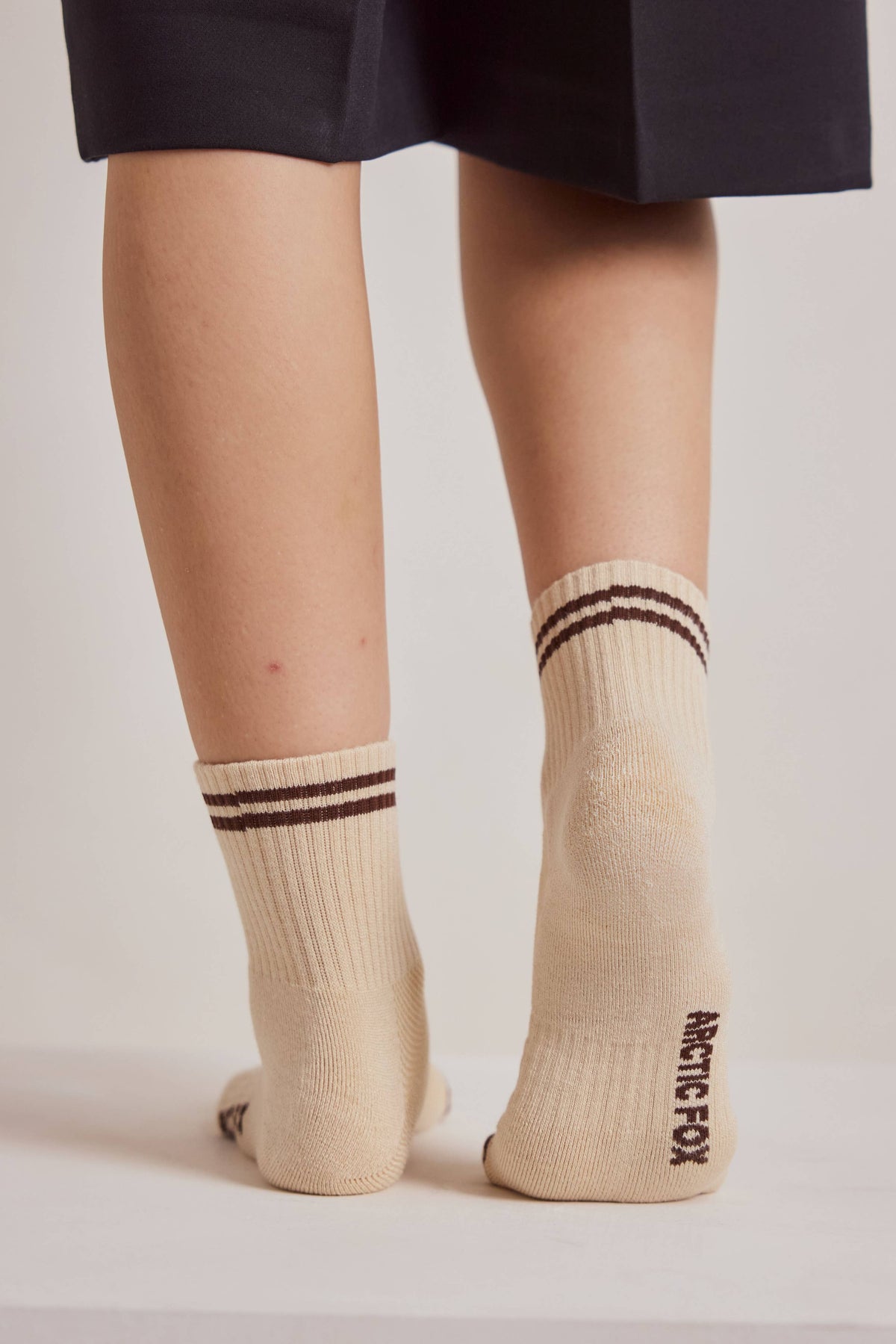 Arctic Fox & CO. - The Shortie Striped Sock, Chalk