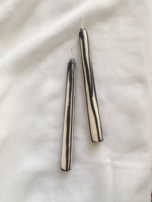 Soie London - Abstract Drip Candles - Charcoal - Set of 2