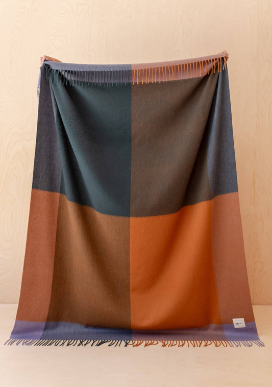 TBCo - Lambswool Blanket in Copper Frame Check