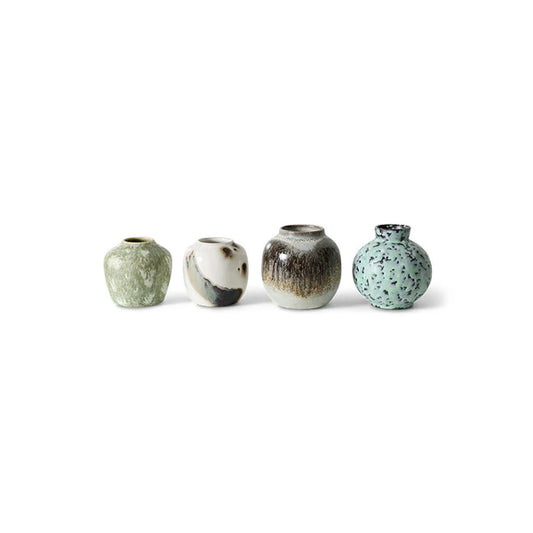 HKLIVING - 70s ceramics: Small vase, Canyon (set of 4)