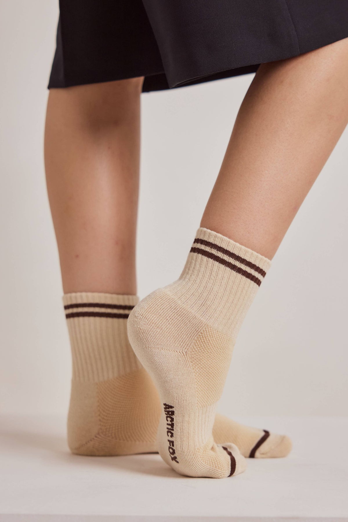 Arctic Fox & CO. - The Shortie Striped Sock, Chalk