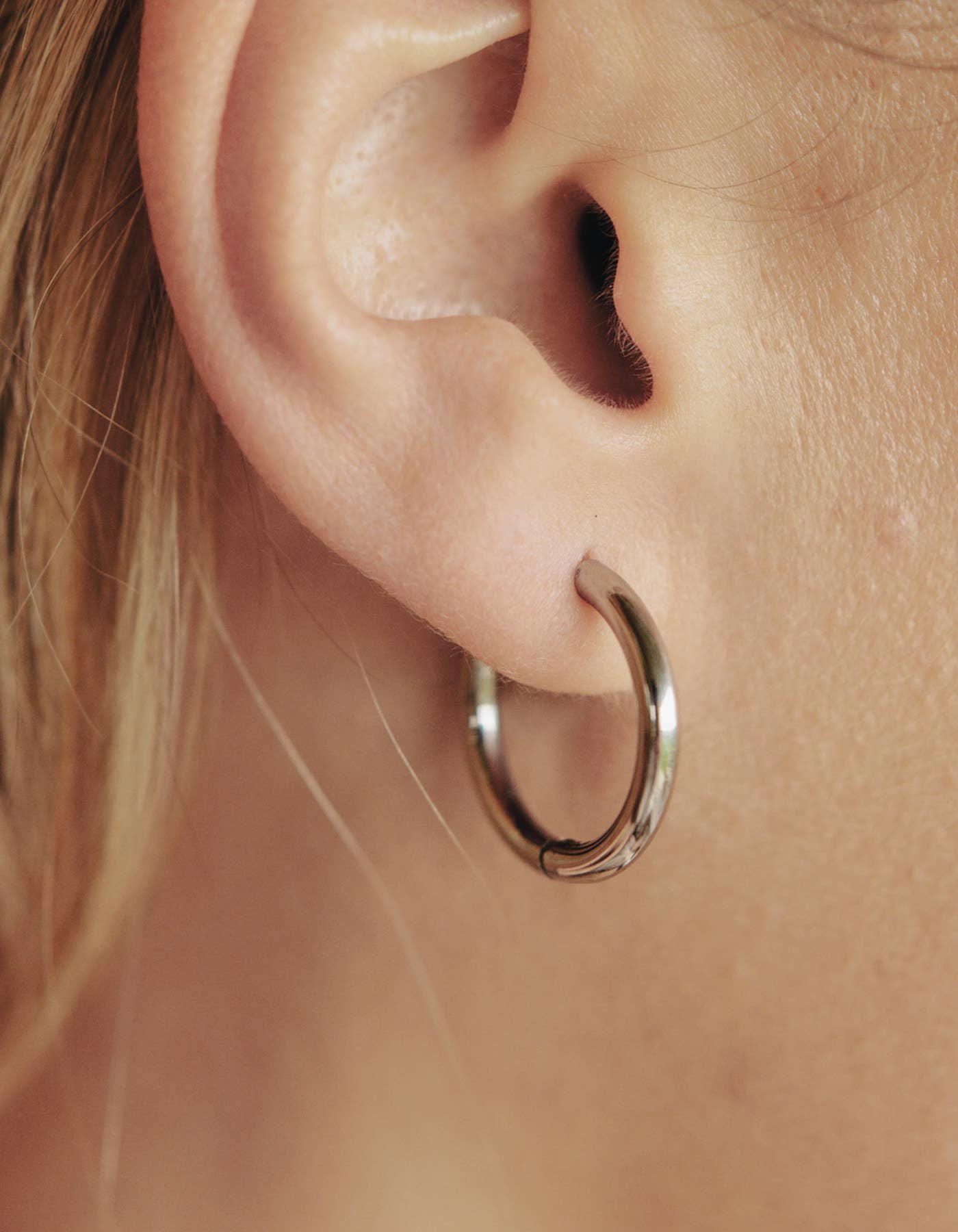 Nordic Muse - Silver Hoop Earrings - 1.5cm
