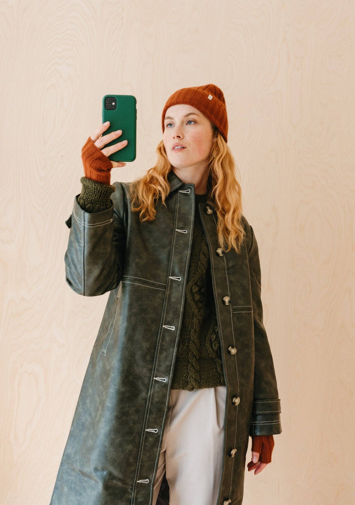 TBCo - Cashmere & Merino Wrist Warmers in Rust