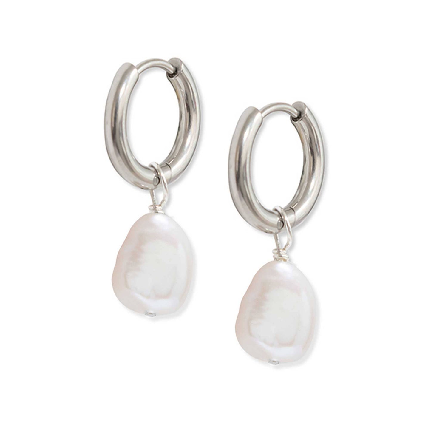 A Weathered Penny - Pearl Hoops