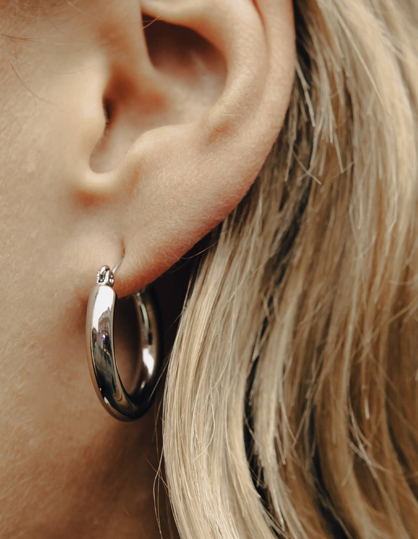 Nordic Muse - Silver Classic Hoop Earrings