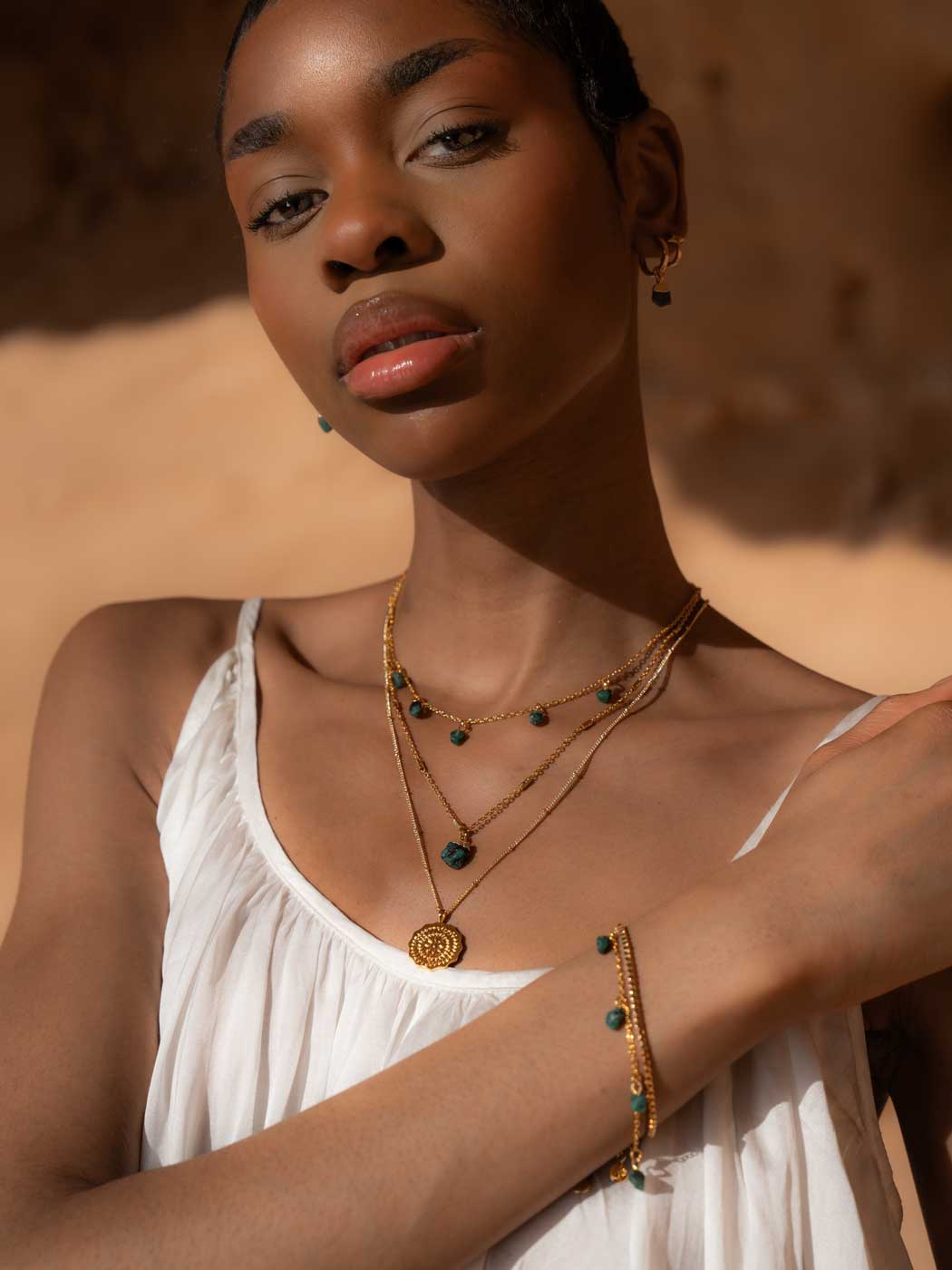 Formation Co. Jewellery - Mohica Raw Emerald Hoops