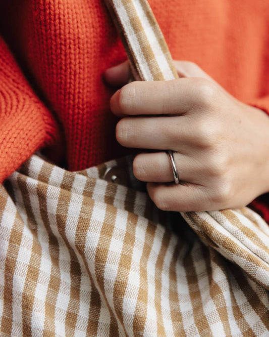 Nordic Muse - Silver Irregular Minimal Band Ring