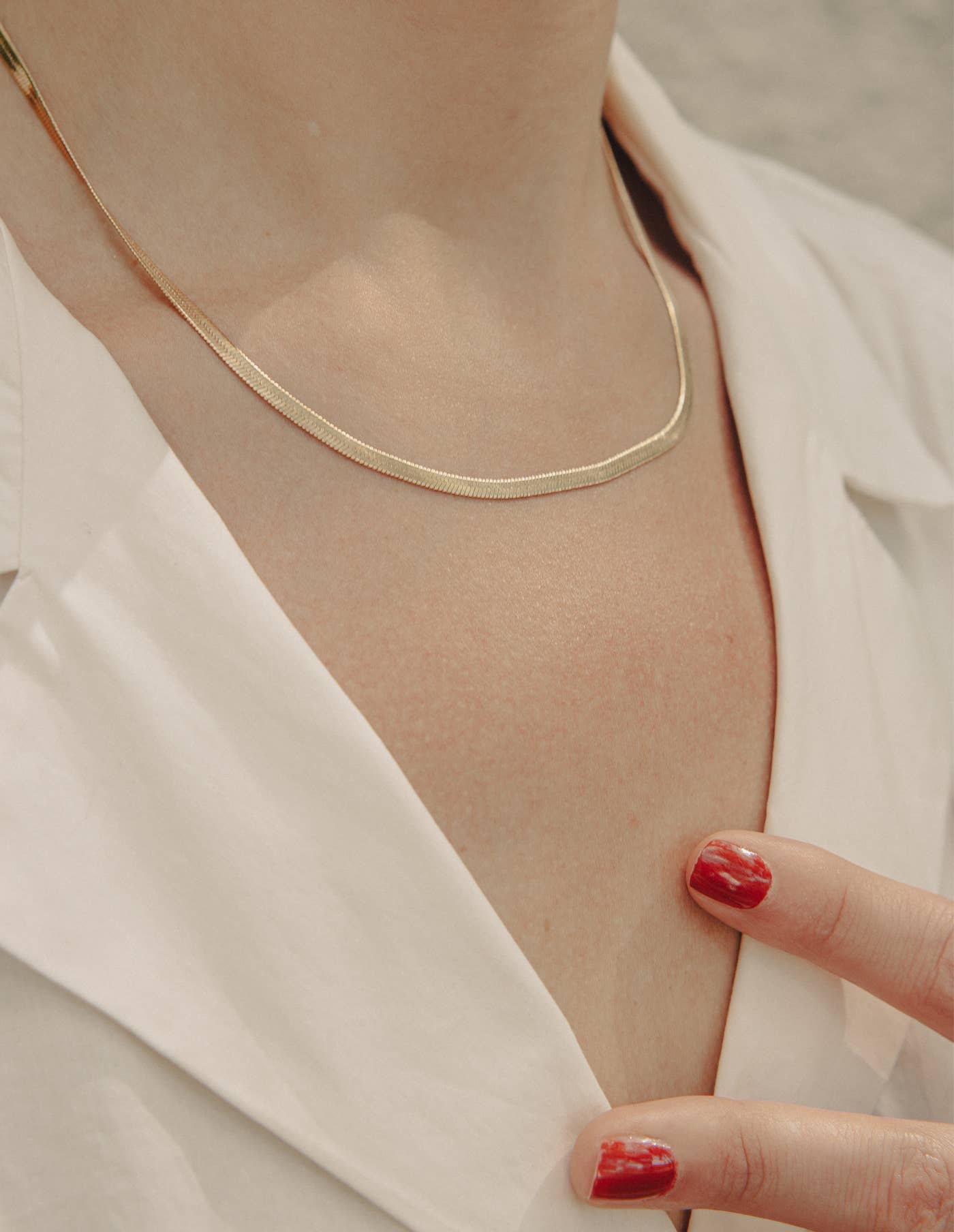Nordic Muse -  Gold Snake Chain Choker Necklace