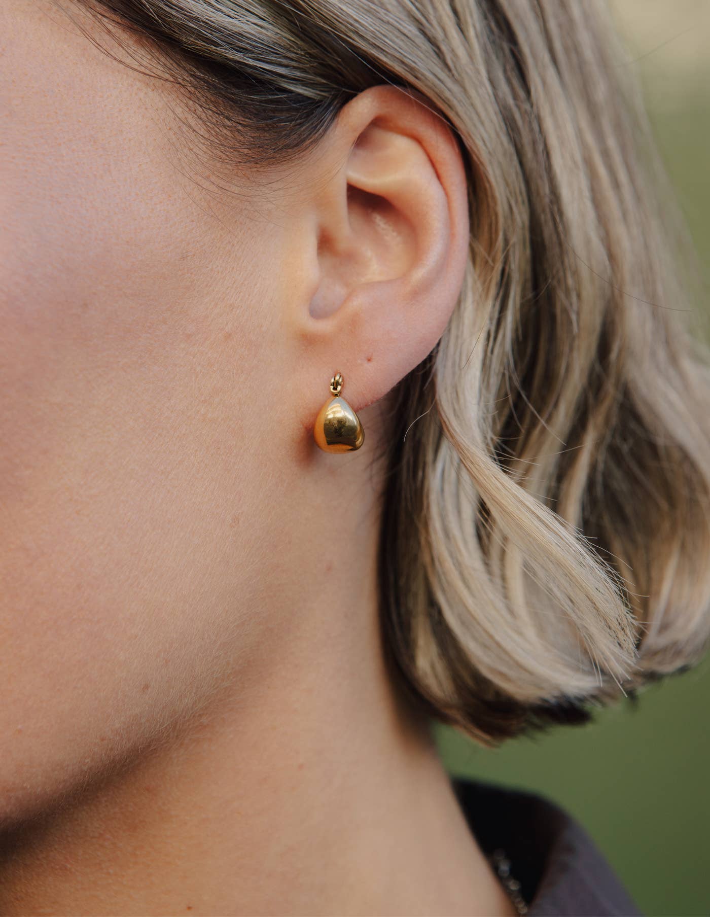 Nordic Muse - Gold Teardrop Hoop Earrings